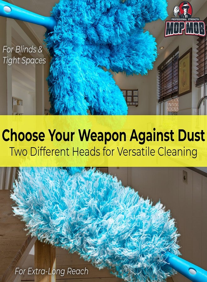 Mop Mob Extendable Washable Microfiber Duster and Blind Cleaner w/Pivoting Head and Extension Pole. Telescopic Arm and Flexible Heads for Easy Ceiling and Cobweb Dusting. Detachable Dusters = Quick Cleaning - Image 4