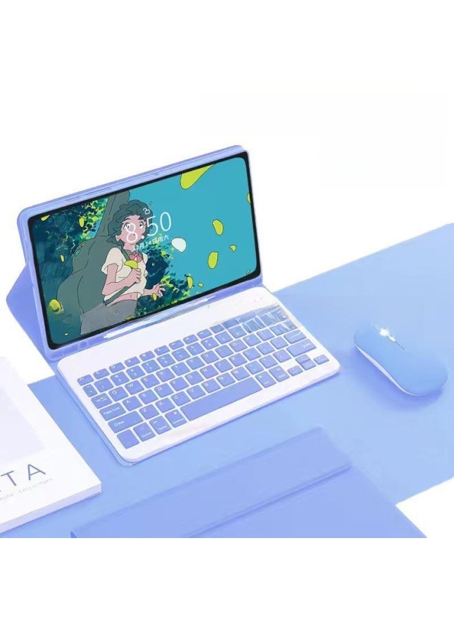 Applicable To Samsung A9Plus With Pen Slot Protective Cover S9FE Split Bluetooth Touch Keyboard X810 Colorful Backlight-Color:Violet ]-Product Type:Tab S9FE Plus12.4(X610/616) With 12-inch Keyboard  - Image 1