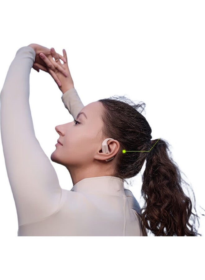 Langston Airfit Bluetooth Earhook Headphones With Bone Conduction Concept Open-Ear Design Dual Mic Noise Reduction For Sports Running Cycling Compatible With Apple Xiaomi Phones Firefly Green - Image 1