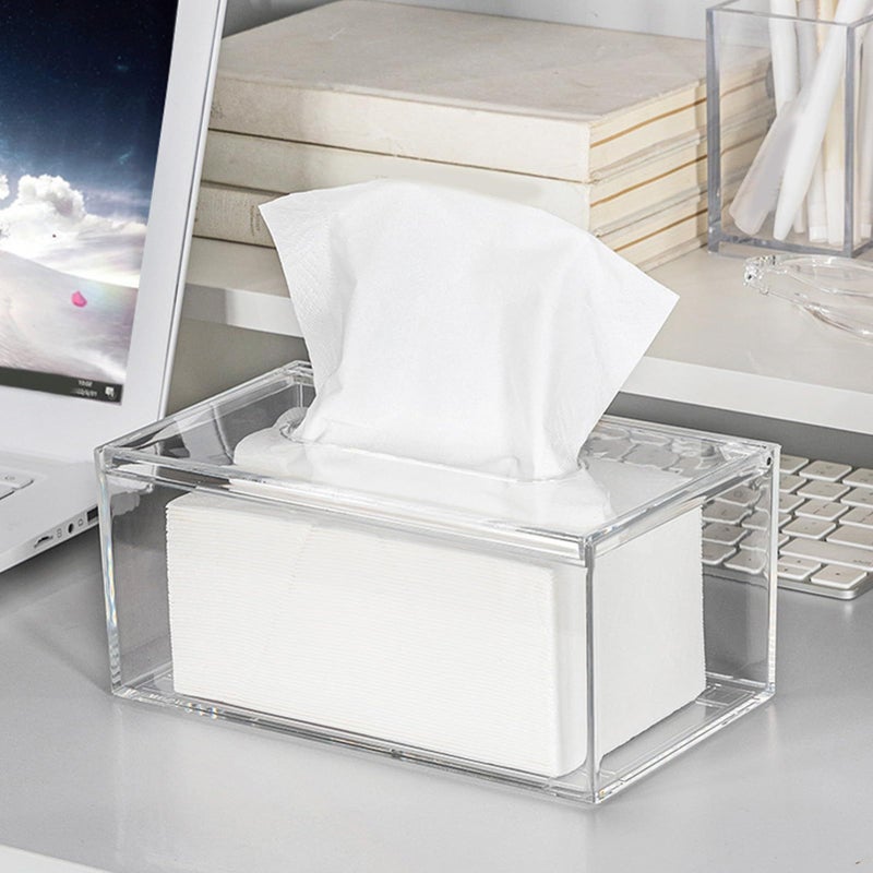 Acrylic Rectangular Tissue Box Cover 20x12x9cm Durable Home Bedroom - Image 3