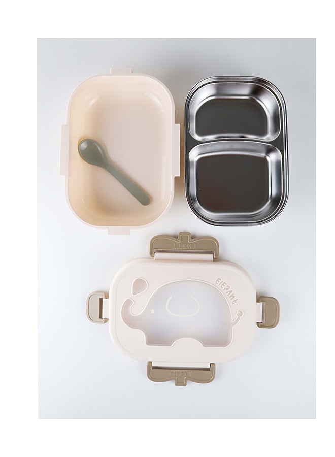 توشيونيكس علبة غداء للأطفال من الستانلس ستيل بسعة 1.4 لتر – آمنة للميكروويف، مانعة للتسرب، تحتوي على حجرتين وملعقة، تصميم كرتوني لطيف بشكل فيل – مناسبة للمدرسة، الحضانة، المنزل، المكتب، والسفر – خالية من BPA، خفيفة الوزن، متينة، وآمنة للفريزر وغسالة الصحون – 20 × 14 × 5 سم - Image 1