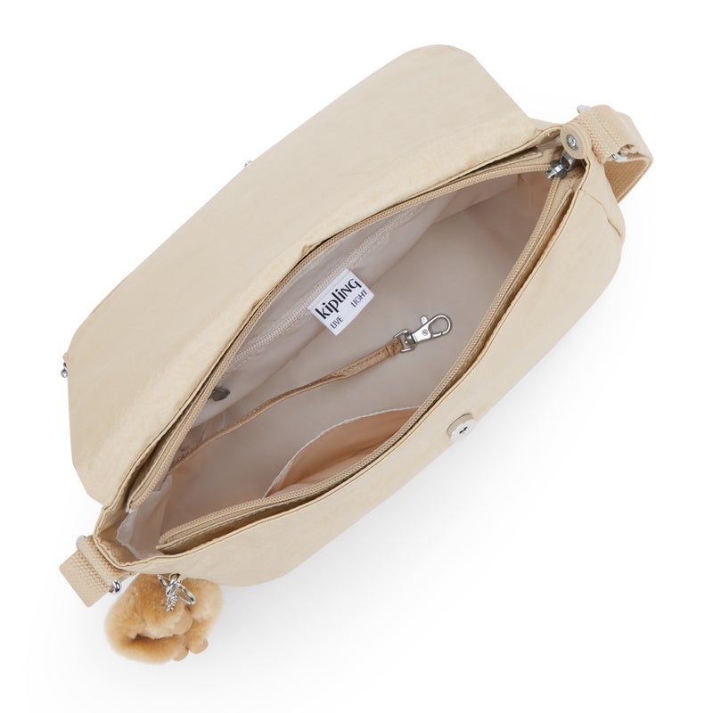kipling Earthbeat M Sparkled Beige Medium Crossbody - Image 3