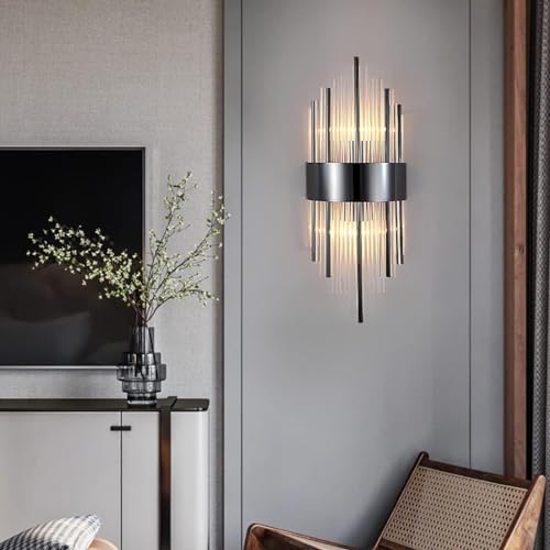 Harold Electricals Vintage Asgard Wall Sconce | Glass Retro Wall Light for Living Room, Bedroom, Lobby, Dining Area, Villa & Home Decoration - Black Frame(Bulb Included) 3000K - Image 3