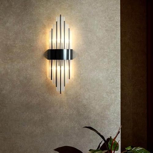 Harold Electricals Vintage Asgard Wall Sconce | Glass Retro Wall Light for Living Room, Bedroom, Lobby, Dining Area, Villa & Home Decoration - Black Frame(Bulb Included) 3000K - Image 1