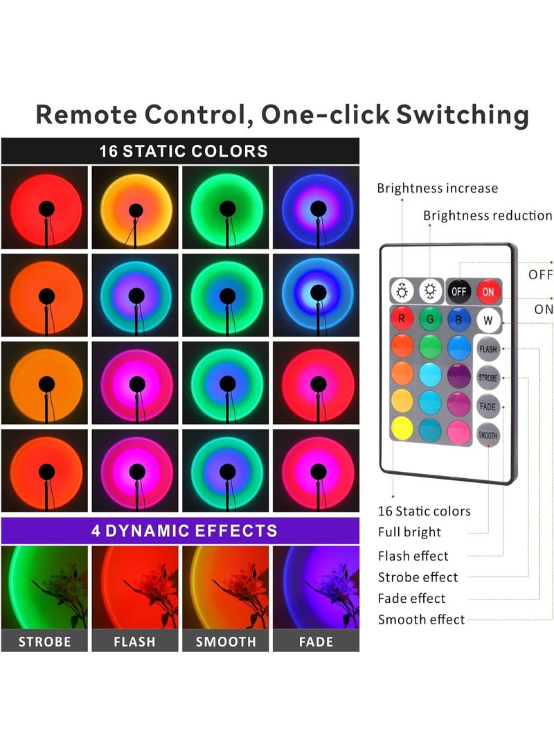 Baytion 360° Rotatable Sunset Lamp, Baytion RGB 16 Colors & 4 Modes Remote LED Sunset Light Romantic Night Light For Bedroom Decor/Living Room/Kid's - Image 3
