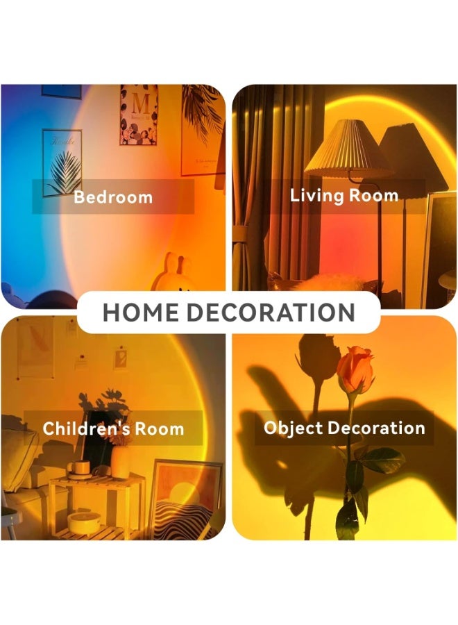 Baytion 360° Rotatable Sunset Lamp, Baytion RGB 16 Colors & 4 Modes Remote LED Sunset Light Romantic Night Light For Bedroom Decor/Living Room/Kid's - Image 2