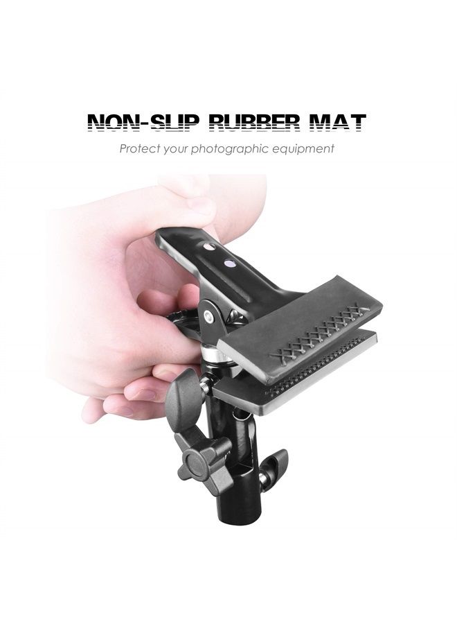 EMART Photography Reflector Holder for Light Stand, Photo Video Studio Heavy Duty Metal Clamp Holder, Light Stand Clip Mount with Umbrella Hole for Lighting Reflector Diffuser - 2 Pack - Image 4