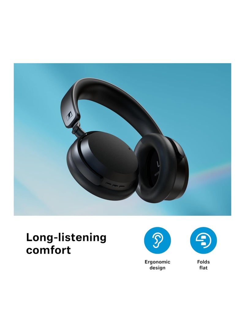سنهيسر سماعات رأس لاسلكية بتقنية البلوتوث من Consumer Audio Accentum - عمر بطارية يصل إلى 50 ساعة، صوت، خاصية إلغاء الضوضاء الهجينة (ANC)، راحة طوال اليوم وصوت واضح للمكالمات - Image 5