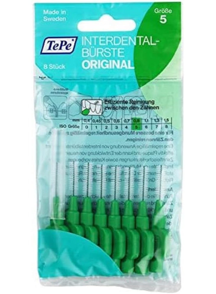 تيبي فرش ما بين الأسنان من تيبي الأصلية – عبوة 8 قطع – 0.8 ملم – يدوي – لون أخضر - Image 2