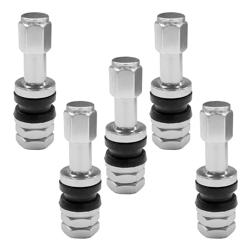 UHANBUT TR43E Metal Clampin Tire Valve Stems Tubeless Aluminum Alloy Car Tire Valve Stem Universal Automotive Wheel Air Stem Accessories for Tires 0453 inch Rim Holes Standard Vehicle Silver - Image 3
