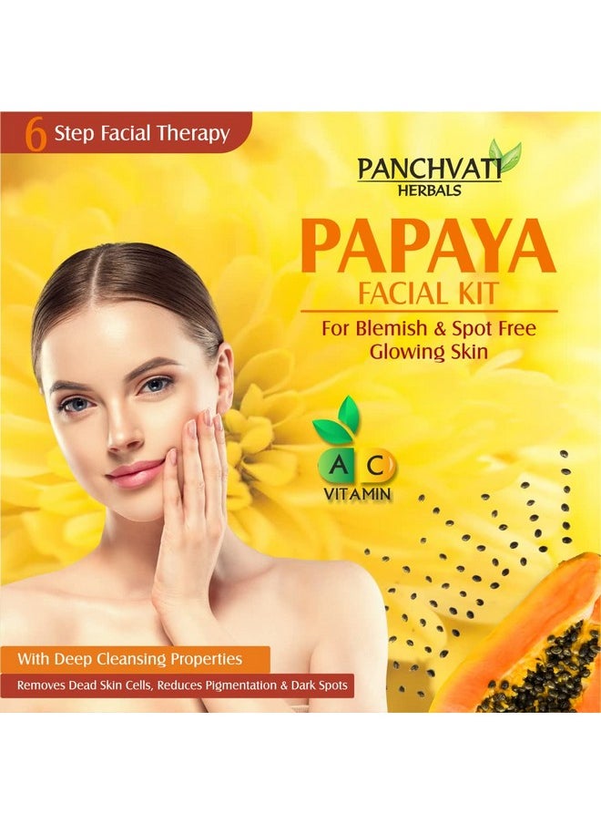 Panchvati Herbals Papaya Facial Kit For Blemish Free Anti Pigmentation Brighter And Fairer Skin All Skin Types 180Gm + 50Ml  - Image 4