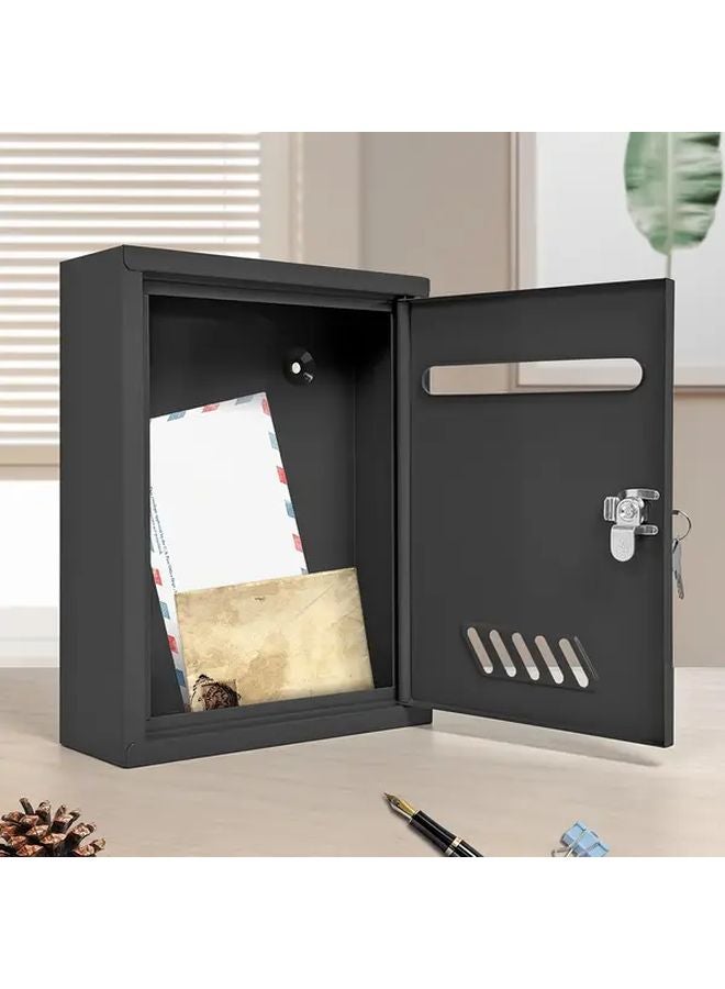 صندوق بريد خارجي آمن رمادي مع علاق حائطي مقاوم للماء ومقترحات معدنية بقفل - Image 5