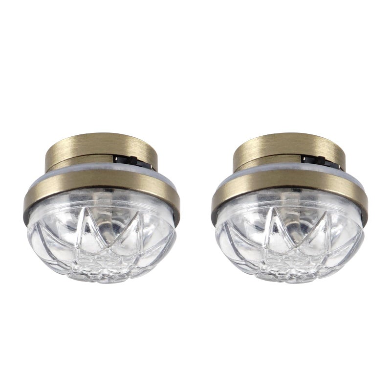 Waldosia 112 Scale Miniature LED Ceiling Lamp Set 2Pack Clear Etched Shade Dollhouse Lighting Fixture Brass - Image 3
