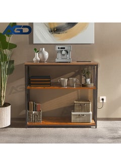 Adjustable Console Table with Charging Station, Entryway Table, Coffee Corner with Storage Shelf and Power Outlet Entryway Table for Couch Hallway Entrance Living Room