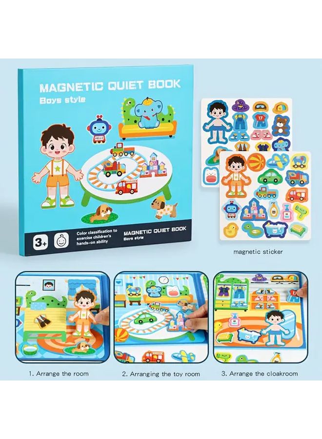 مجموعة كتب هادئة للأولاد من عمر 3 سنوات فما فوق تطور التنسيق بين اليد والعين مع ملصقات الفرز - Image 1