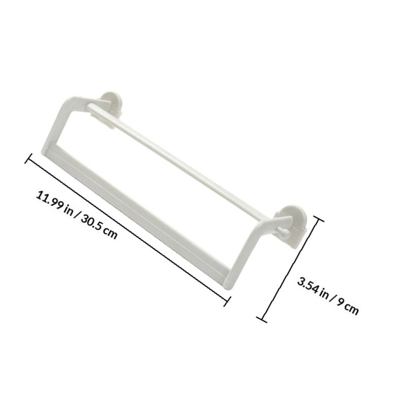 White Blue Wall Mounted Double Bar Bathroom Towel Rack Holder With Shoe Storage - Image 3