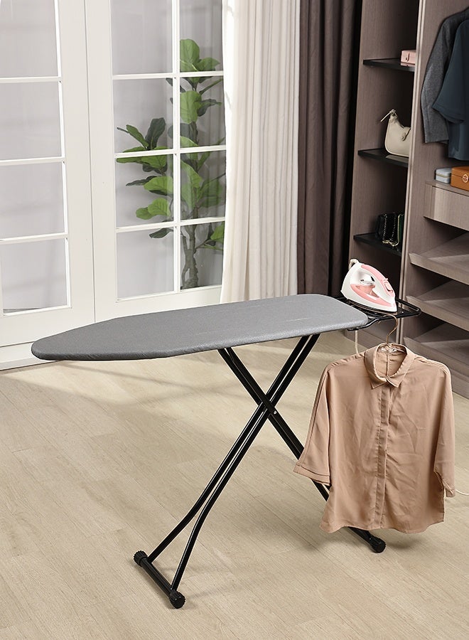 LAWAZIM 13"x43" Ironing Board with Iron Rest - Foldable and Heat Resistant Iron Rest, Padded Surface, Lightweight Black Frame with Gray Cover - for Small Spaces, Apartments, Laundry Rooms, and Closets - Image 2