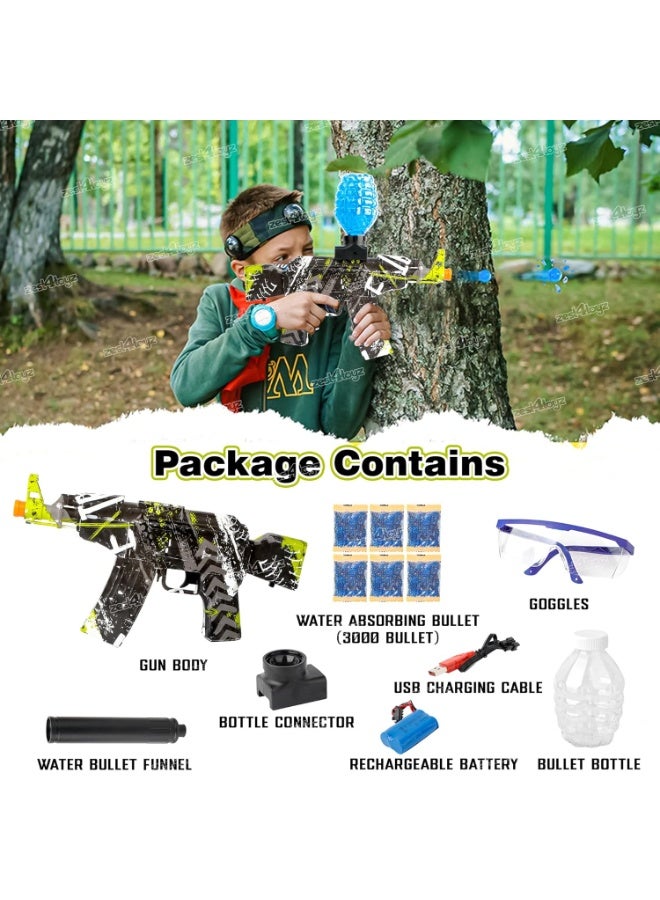 Shooting Gun for Kids Toy Gun with Water-Absorbing Bullets | Water Gel Ball Gun Toy with Rechargeable Battery USB Charger and Bullet Bottle |Gift for Boys and Girls (Green) - Image 4