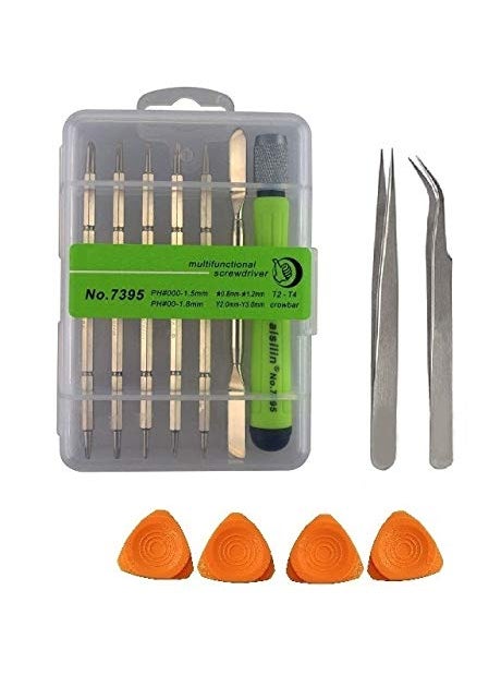 Wroughton Wroughton 12 IN 1 Screwdriver Mobile repairing Tools Set for iPhone Android Mobile Laptop PC and MacBook Devices With 4 Mobile Openers and 2 Stainless Steel NonMagnetic Tweezers Straight Curved  - Image 1