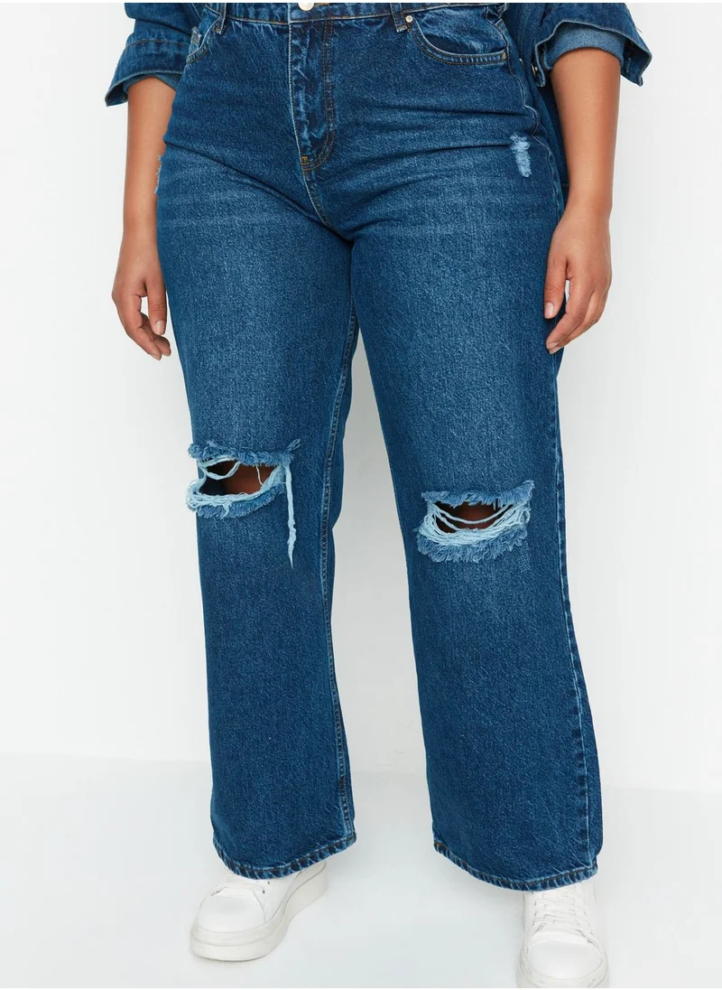 Trendyol Curve Ripped Straight Jeans