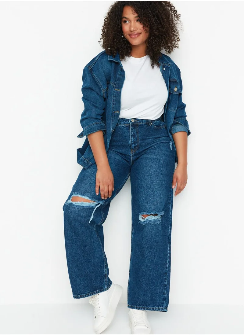 Trendyol Curve Ripped Straight Jeans