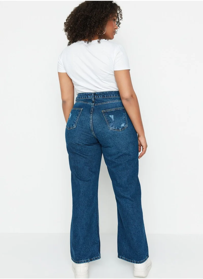 Trendyol Curve Ripped Straight Jeans