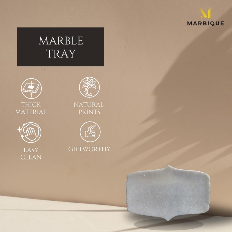 MARBIQUE Premium White Marble Tray Platter Serving Board 22×15 cm - Image 5
