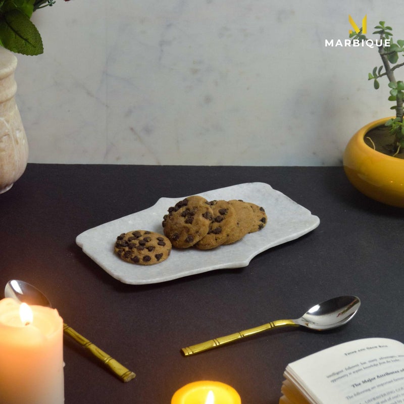 MARBIQUE Premium White Marble Tray Platter Serving Board 22×15 cm - Image 3