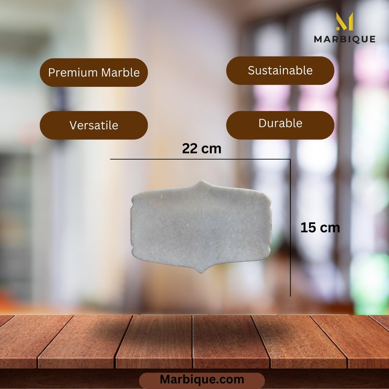 MARBIQUE Premium White Marble Tray Platter Serving Board 22×15 cm - Image 4