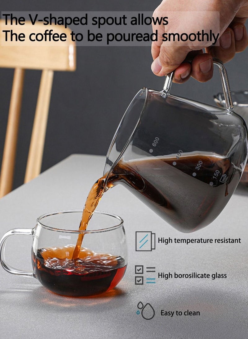 EqiEch V60 Pour Over Coffee Maker Set,600ML Coffee Server With Glass Coffee Dripper, 2 IN 1 Hand Drip Coffee Set Home Or Office,1-4 CUPS - Image 2