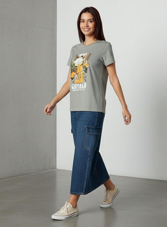 SP Characters Cotton T-shirt with Garfield Print - Image 2