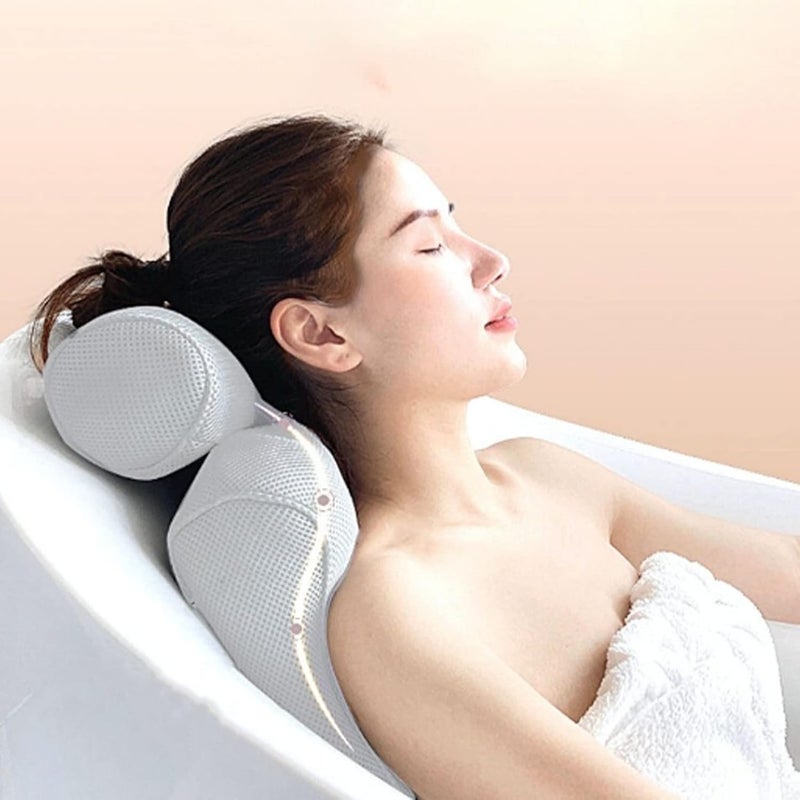 Bath Pillows for Tub, 3D Mesh Fabric Soft Bathtub Pillow with Suction Cups Spa Bathtub Cushion for Back Neck Support Rest - Image 2