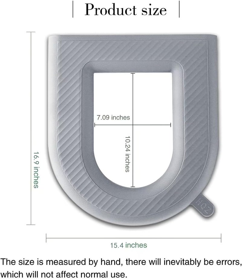 YANMENG Toilet Seat Warmer, Elongated Toilet Seat Cover, Padded Toilet Seat Cushion, O-shaped Washable or Portable Toilet Lid Tank Cover.（Matcha Green 2 Pcs) - Image 4