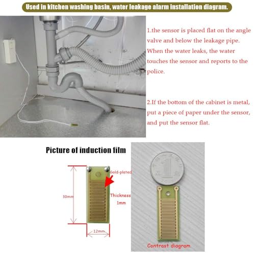 Ximimark 2Pcs Water Leak Alarm Flood Level Bath Tub Sink Overflow Detector Sensor Home Garage Kitchen Security Alert 120db - Image 4