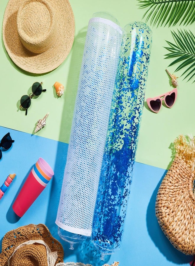 سراتي أرجوحة حمام سباحة قابلة للنفخ من سترات، لامعة، 4 في 1، متعددة الأغراض، عوامات حمام سباحة قابلة للنفخ، للبالغين، أرجوحة مائية من مادة PVC، عوامات استرخاء للحفلات (أزرق) - Image 5