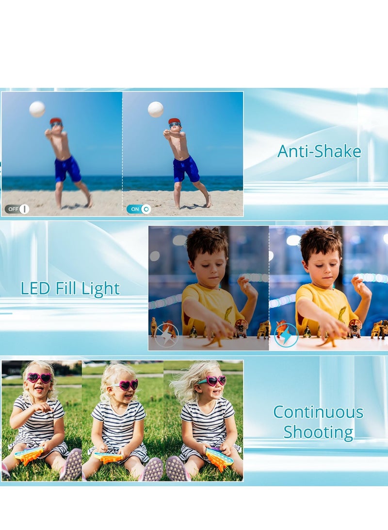 SOLARAE Kids Digital Camera 1080P 44MP Digital Cameras for Photography, Digital Point and Shoot Camera for Kids with 16X Zoom, Fill Light, Anti-Shake, Compact Small Travel Camera for Boys Girls Teens Gift - Image 5