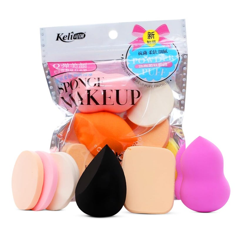 Multibrite 6 Pcs Beauty Blender Sponge Set, Blending Puff for Flawles Makeup, Beauty Blender for Liquid Foundation, Cream, Powder, Wet & Dry Makeup Applicator for Girls & Women (Multicolor) - Image 1
