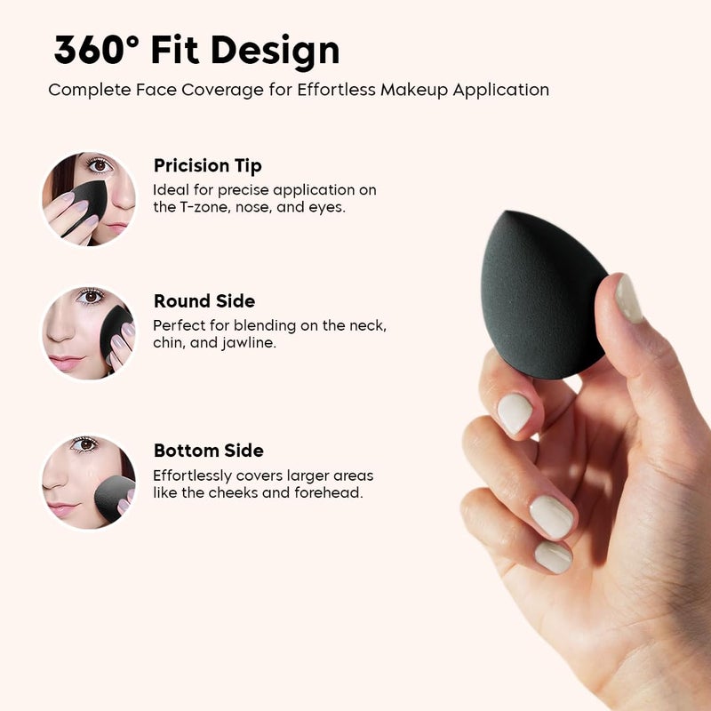 Multibrite 6 Pcs Beauty Blender Sponge Set, Blending Puff for Flawles Makeup, Beauty Blender for Liquid Foundation, Cream, Powder, Wet & Dry Makeup Applicator for Girls & Women (Multicolor) - Image 3