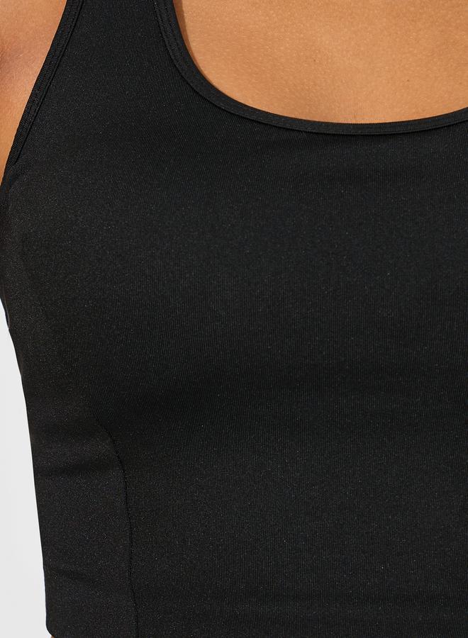 Styli Racerback Sports Bra & Back Split Flared Leggings Set  - Image 3