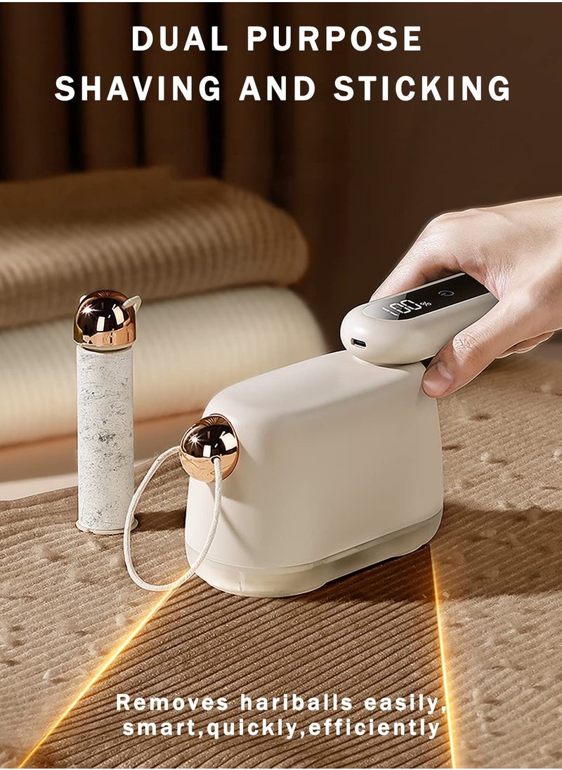 SYOSI - Fabric Shaver, Rechargeable Lint Remover Sweater Defuzzer, Double-Head Clothing Shaver, Lint Sticky Removal Roller, Intelligent Digital Display Lints Shaver Fuzzs Bobbles Trimmer for Clothes - Image 1
