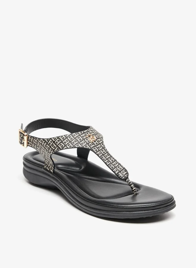 Flora Bella By Shoexpress Womens Printed Flatform Sandal With Buckle Closure