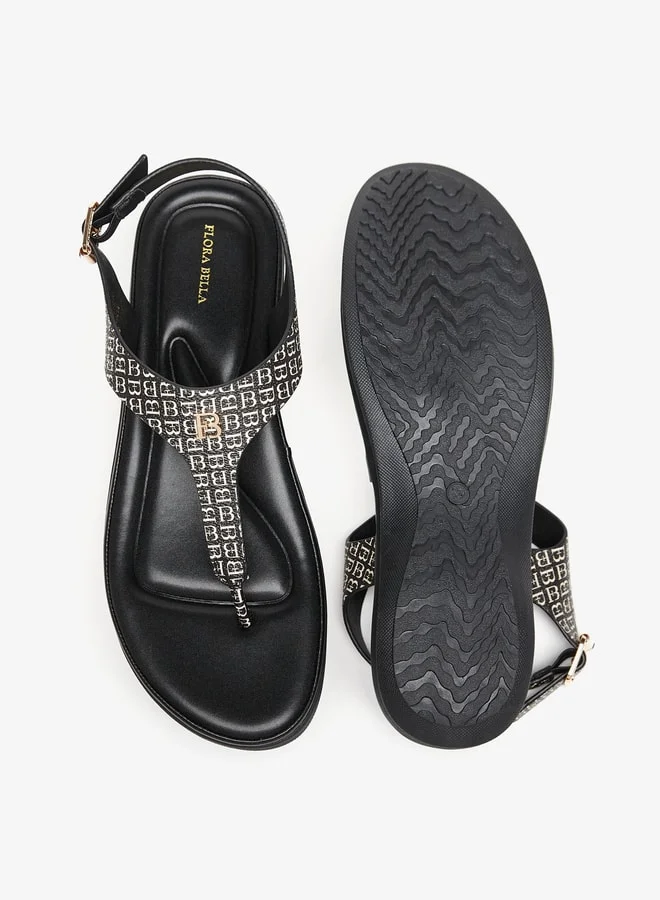 Flora Bella By Shoexpress Womens Printed Flatform Sandal With Buckle Closure