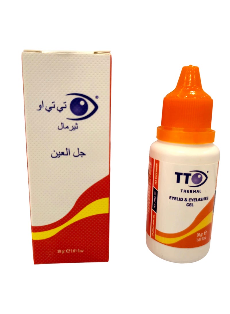 TTO Thermal TTO Thermal Eyelid & Eyelashes Gel - Infused with Tea Tree Oil & Hyaluronic Acid - Infection Relief & Treatment for Resistant Ocular Surface Disorders - Long-Lasting Effect for Demodex Mite Treatment - Overnight Care for Sensitive Eyes. - Image 1