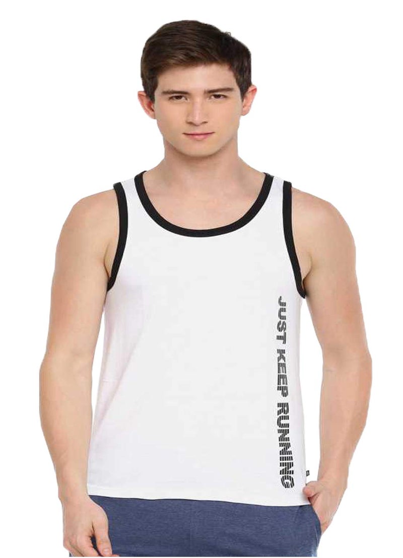 Dollar Mens Cotton Vest Tank Top (Pack of 1) White - Image 1
