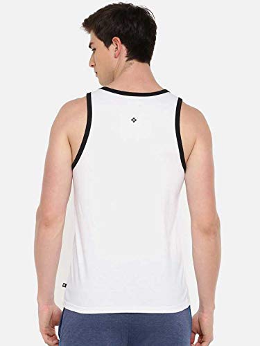 Dollar Mens Cotton Vest Tank Top (Pack of 1) White - Image 2