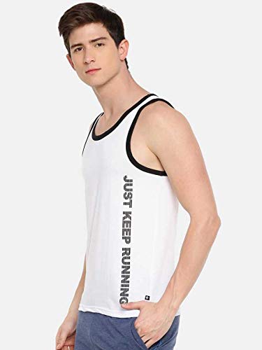 Dollar Mens Cotton Vest Tank Top (Pack of 1) White - Image 3