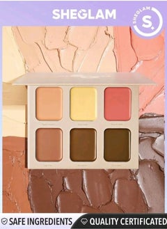SHEGLAM Stereo Face Six - French Girl 6-Color Cream Contour Palette Highly Pigmented Non-Fading Long Lasting Multi-Use Bronzer Sculpting Facial Highlighter