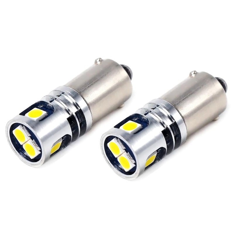 PHINLION 400LM Super Bright 3030 5-SMD 12V 24V BA9 BA9S 53 57 1889 1891 1895 64111 T4W LED Car Light Bulb for Interior Map Reading Dome Glove Box Instrument Panel Lights, 6000K Xenon White