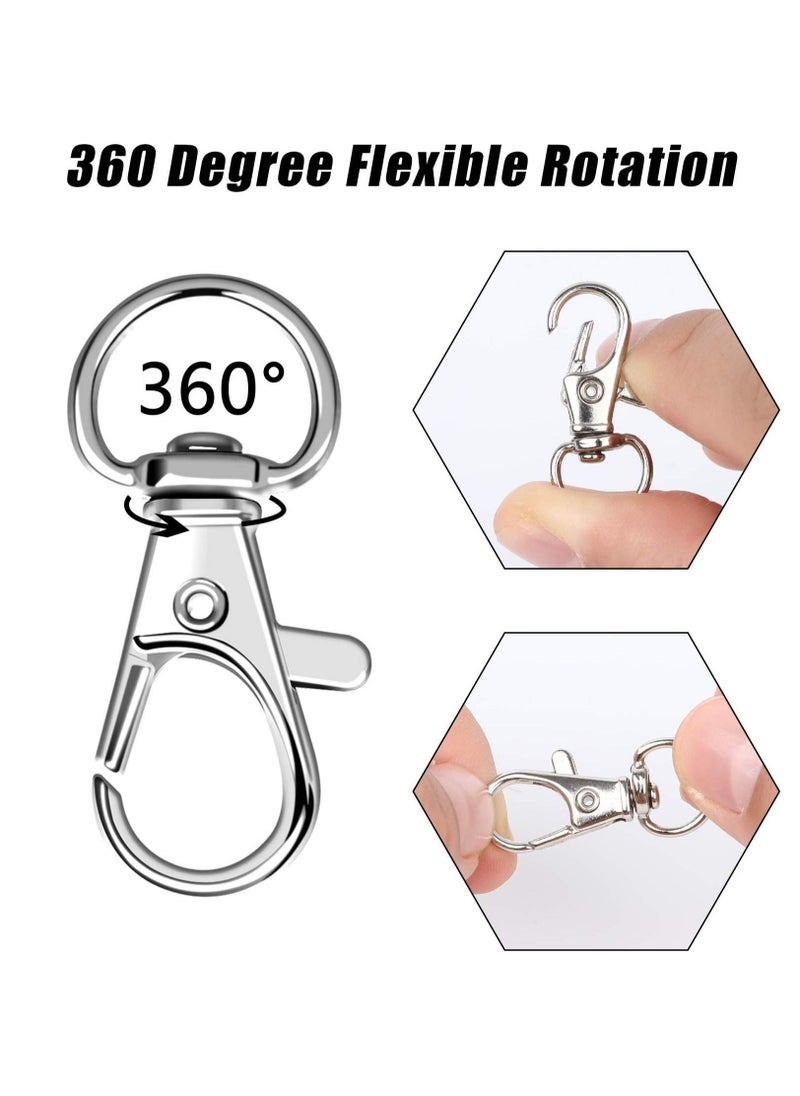 SYOSI - 100 PCS Swivel Snap Hooks with Key Rings 50 Pcs Key Chain Clip Hooks and 50Pcs Key Rings Lanyard Lobster Claw Clasps for Keychains Jewelry Art Crafts - Image 1