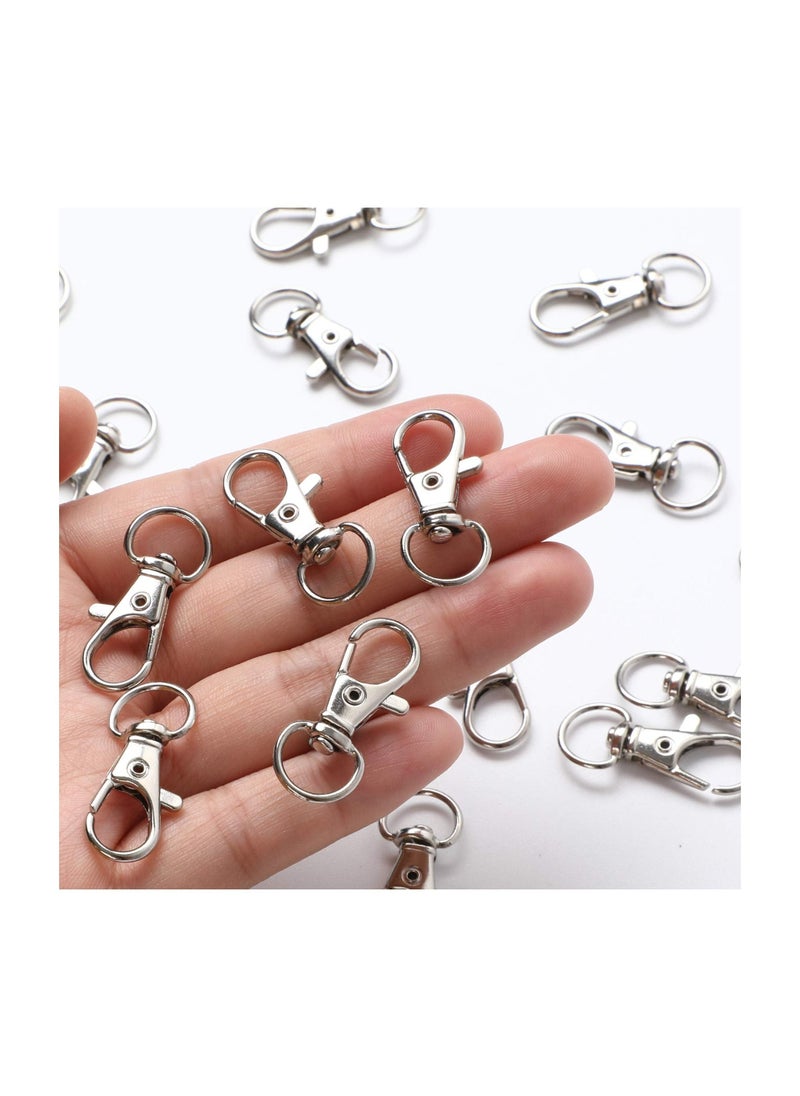SYOSI - 100 PCS Swivel Snap Hooks with Key Rings 50 Pcs Key Chain Clip Hooks and 50Pcs Key Rings Lanyard Lobster Claw Clasps for Keychains Jewelry Art Crafts - Image 1
